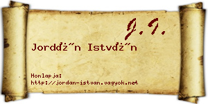 Jordán István névjegykártya